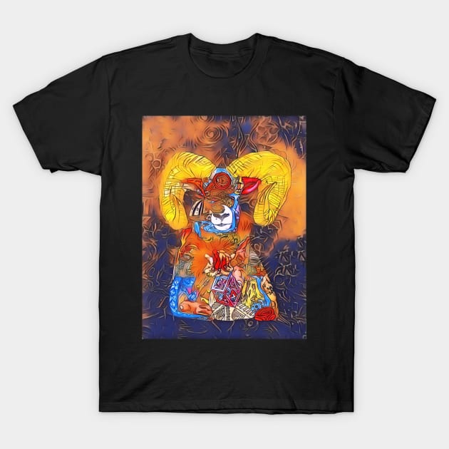 Mountain Ram 19 T-Shirt by Mr. Leon Artwork